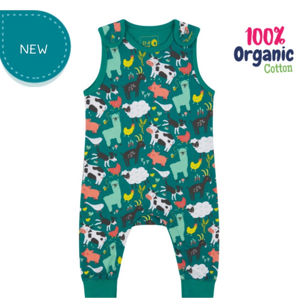 🆕 NWT Piccalilly organic sustainable cotton. UK brand. dungarees.